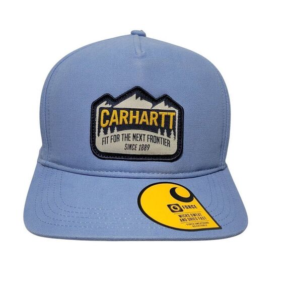 Carhartt Hat Canvas Mountain Patch Cap Snapback Adjustable Blue Men Unisex NEW - Picture 1 of 13